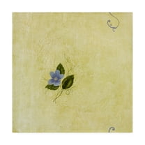 Trademark Fine Art 'Blue Flowers Over Yellow 1' Canvas Art by Pablo Esteban