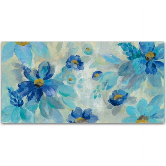 Trademark Fine Art "Blue Flowers Whisper I" Canvas Art by Silvia Vassileva