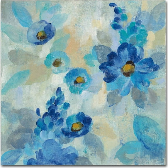 Trademark Fine Art "Blue Flowers Whisper III" Canvas Art by Silvia Vassileva