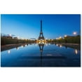 thumbnail image 1 of Trademark Fine Art "Blue Hour in Front of the Eiffel Tower" Canvas Art by Mathieu Rivrin, 1 of 3