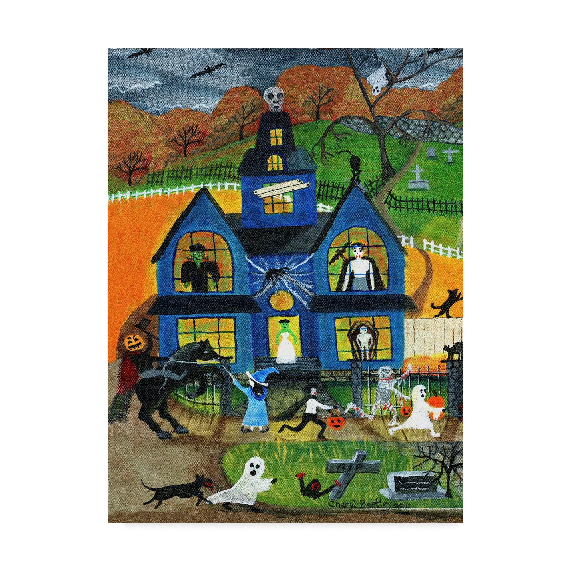 Trademark Fine Art 'Blue House Of Frankenstein' Canvas Art by Cheryl Bartley