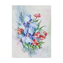 Trademark Fine Art ' Blue Iris Bouquet' Canvas Art by Barbara Mock