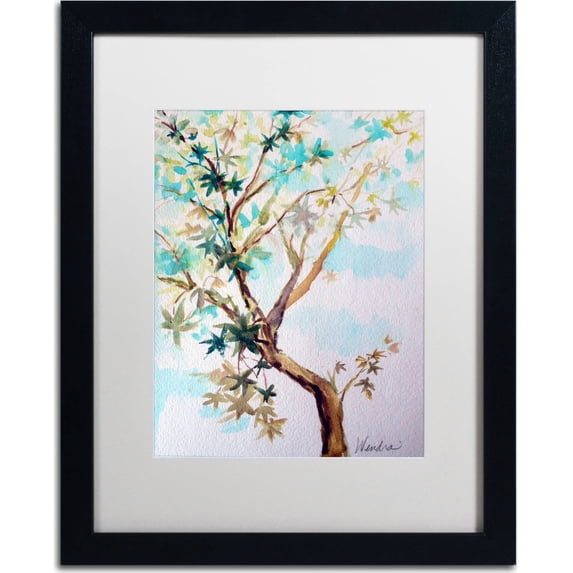 Trademark Fine Art "Blue Maple" Canvas Art by Wendra, White Matte, Black Frame