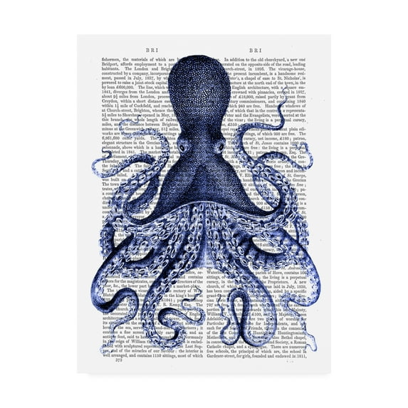 Trademark Fine Art 'Blue Octopus 3' Canvas Art by Fab Funky