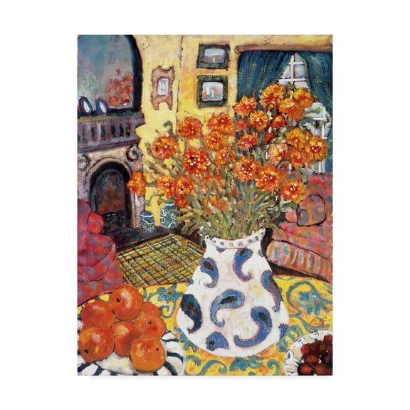 Trademark Fine Art 'Blue Paisley' Canvas Art by Lorraine Platt