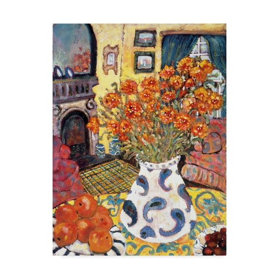 Trademark Fine Art 'Blue Paisley' Canvas Art by Lorraine Platt