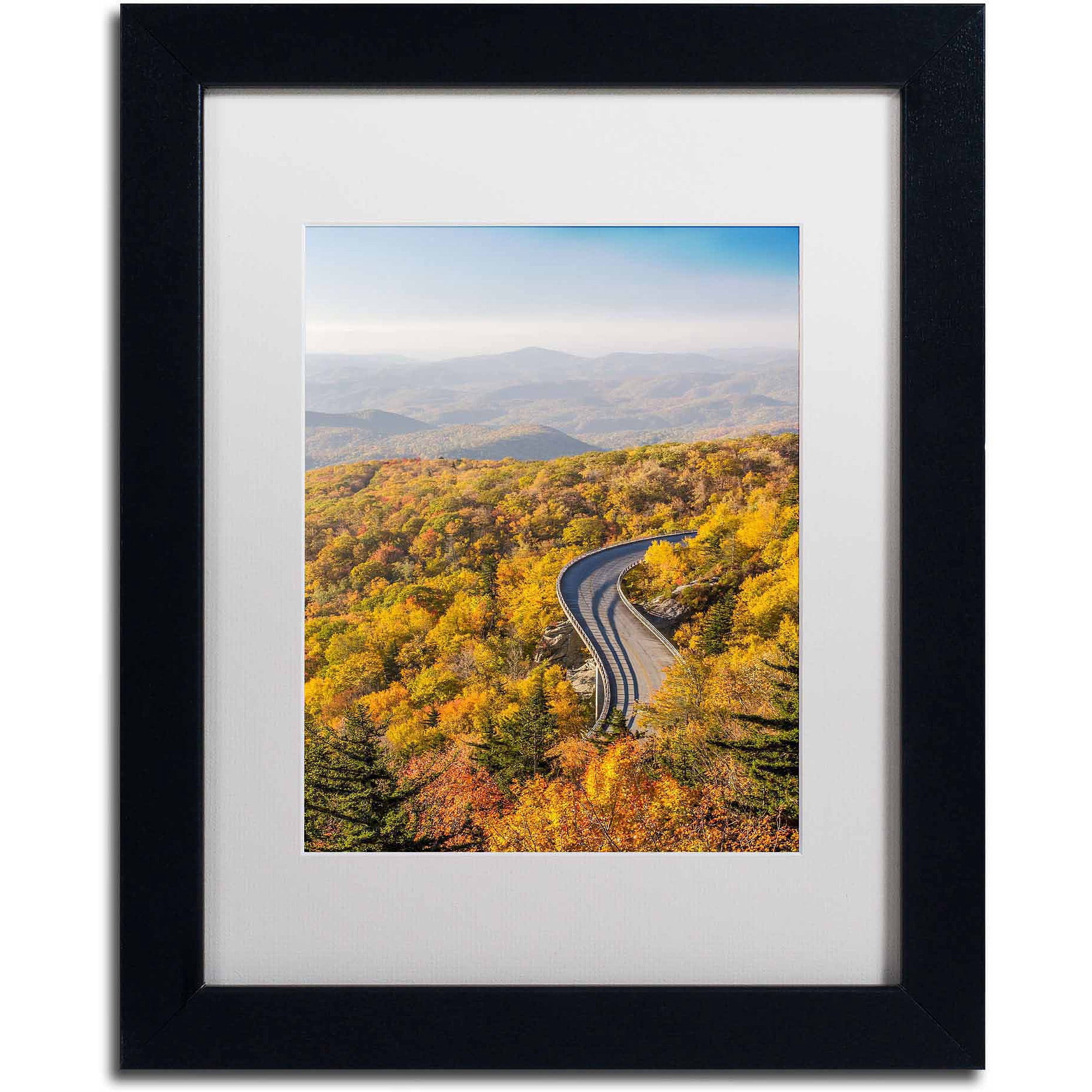 Trademark Fine Art "Blue Ridge Parkway" Canvas Art by Pierre Leclerc, White Matte/Black Frame