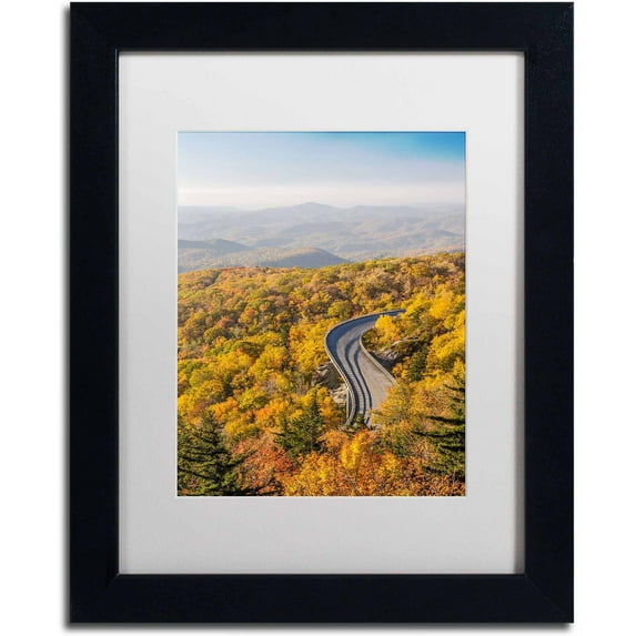 Trademark Fine Art "Blue Ridge Parkway" Canvas Art by Pierre Leclerc, White Matte/Black Frame