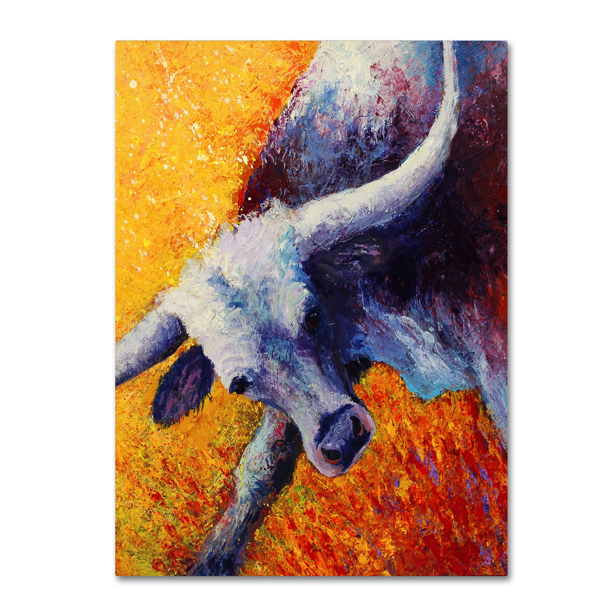 Trademark Fine Art 'Blue Steer' Canvas Art by Marion Rose
