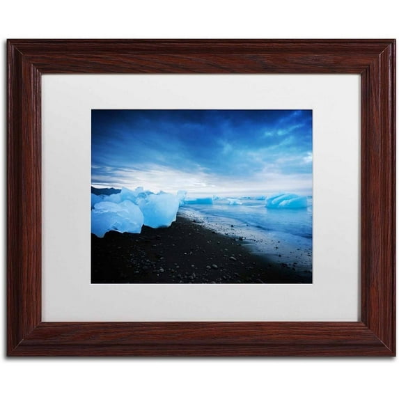 Trademark Fine Art 'Blue Sugar' Canvas Art by Philippe Sainte-Laudy, White Matte, Wood Frame