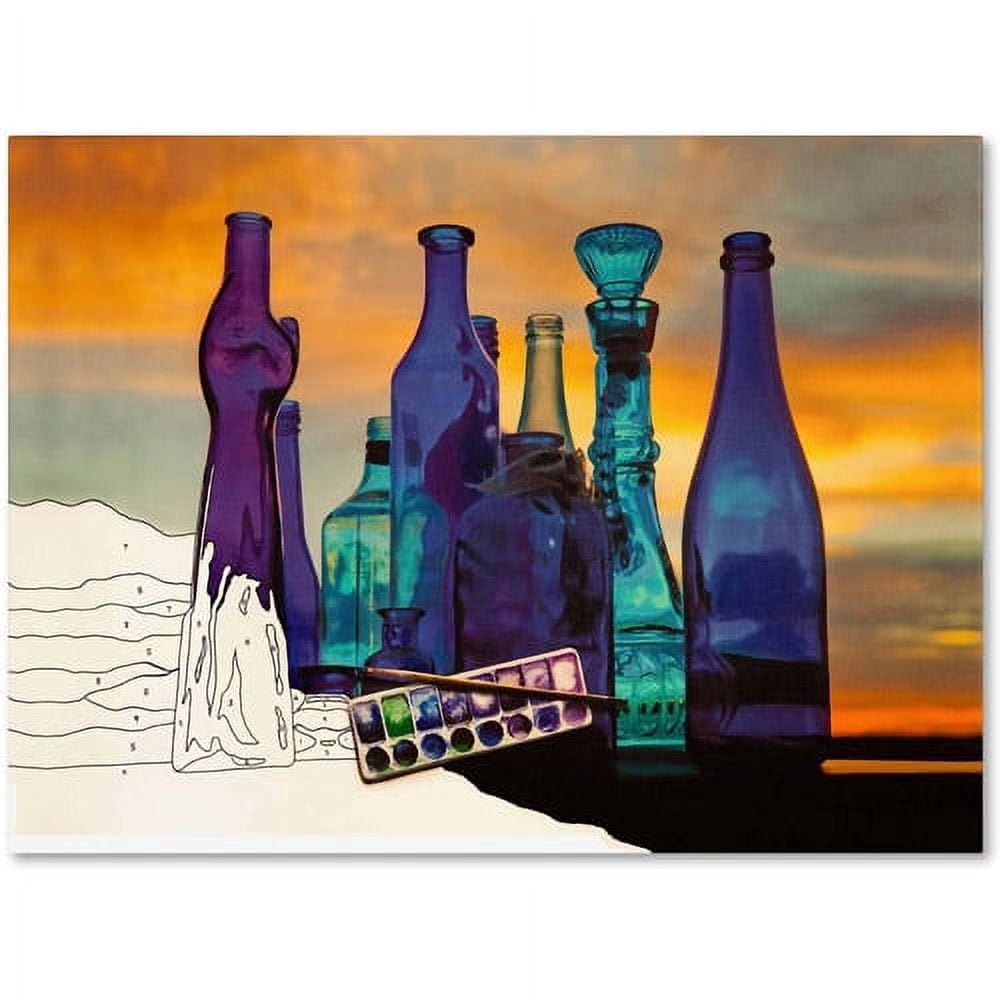Trademark Fine Art "Blue Sunset By Numbers" Canvas Art by Roderick Stevens