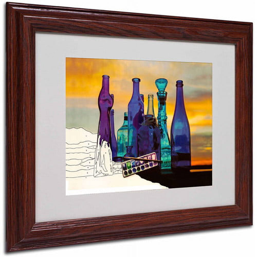 Trademark Fine Art "Blue Sunset by Numbers" by Roderick Stevens, Wood Frame