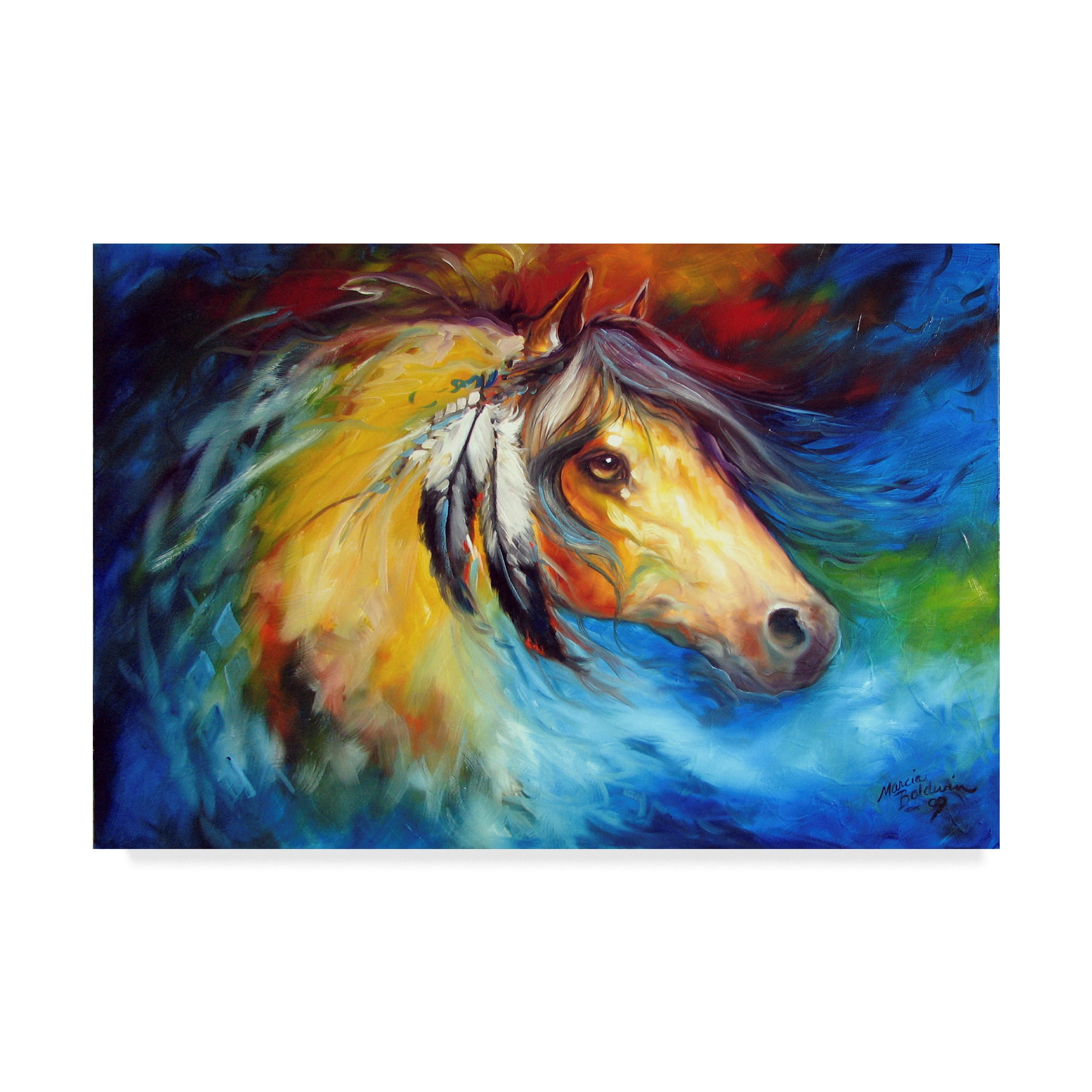 Trademark Fine Art 'Blue Thunder War Pony' Canvas Art by Marcia Baldwin