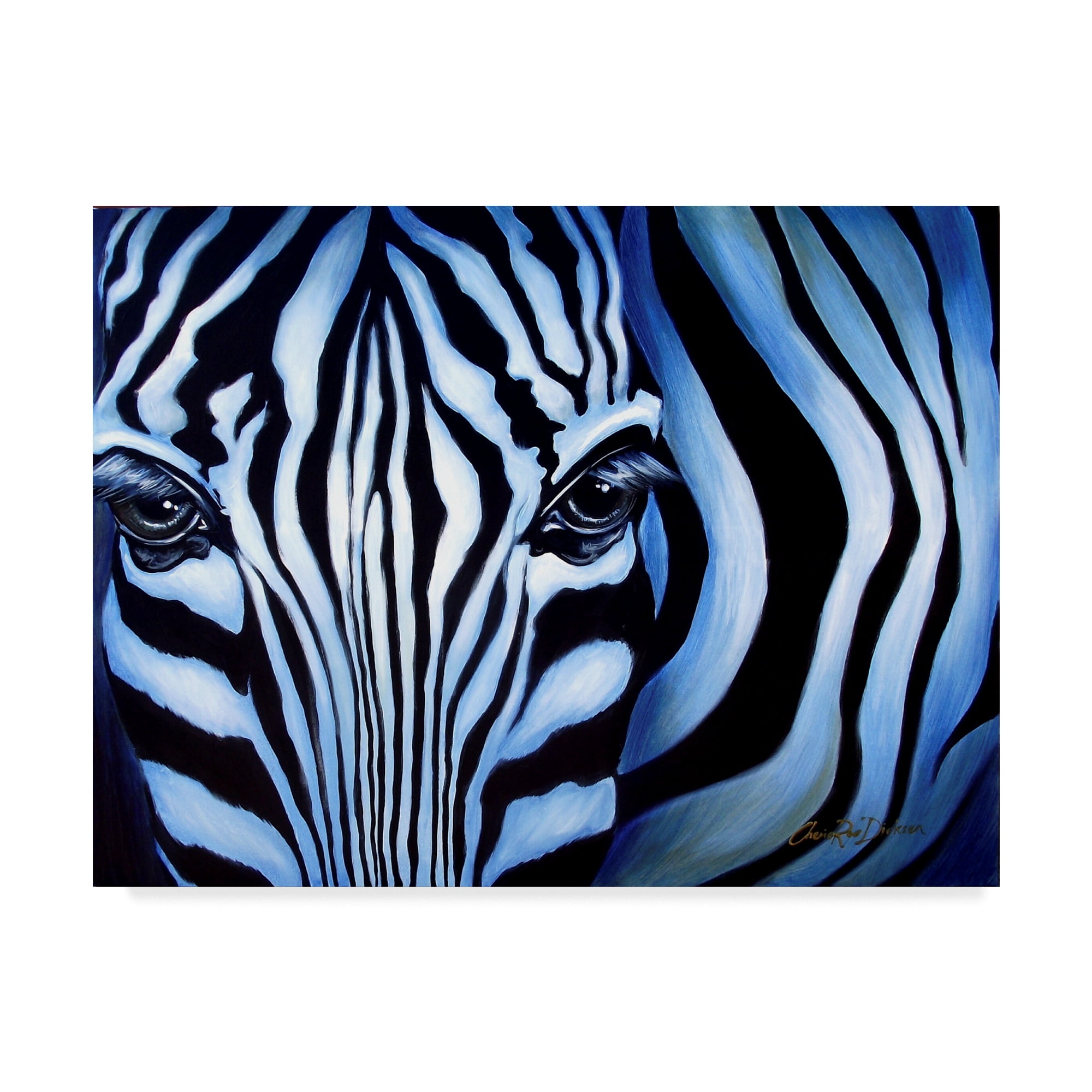 Trademark Fine Art 'Blue Zebra' Canvas Art by Cherie Roe Dirksen