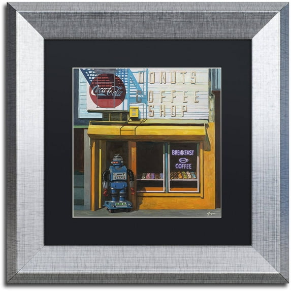 Trademark Fine Art ''Blue Zeroid'' by Eric Joyner 16" x 16" Black Matted Silver Frame (886511839564)