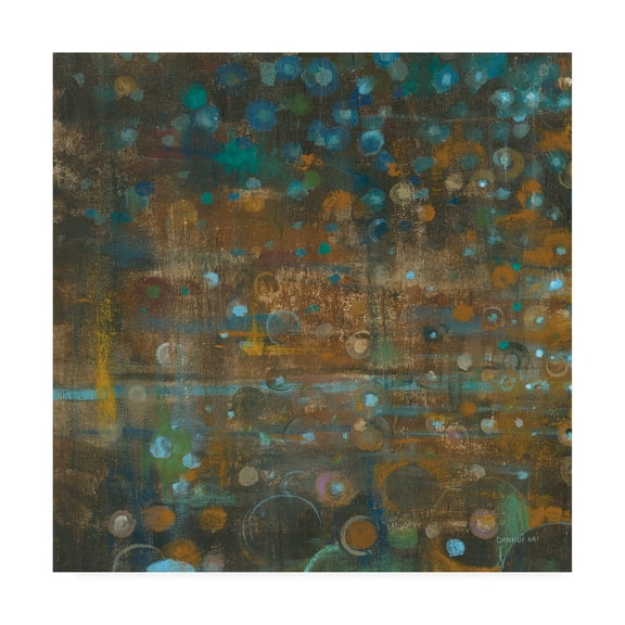 Trademark Fine Art 'Blue and Bronze Dots IX' Canvas Art by Danhui Nai