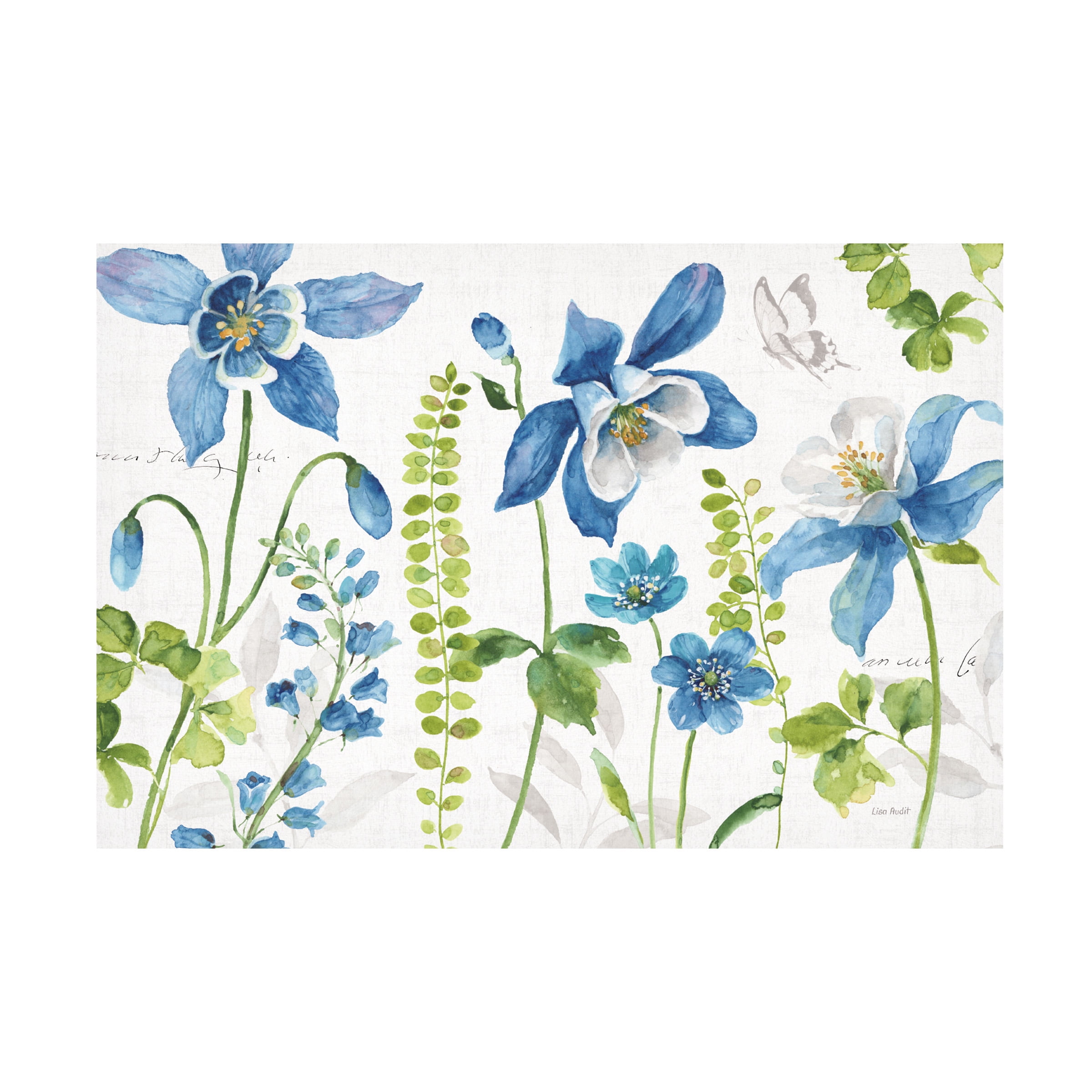 Trademark Fine Art 'Blue and Green Garden I' Canvas Art by Lisa Audit