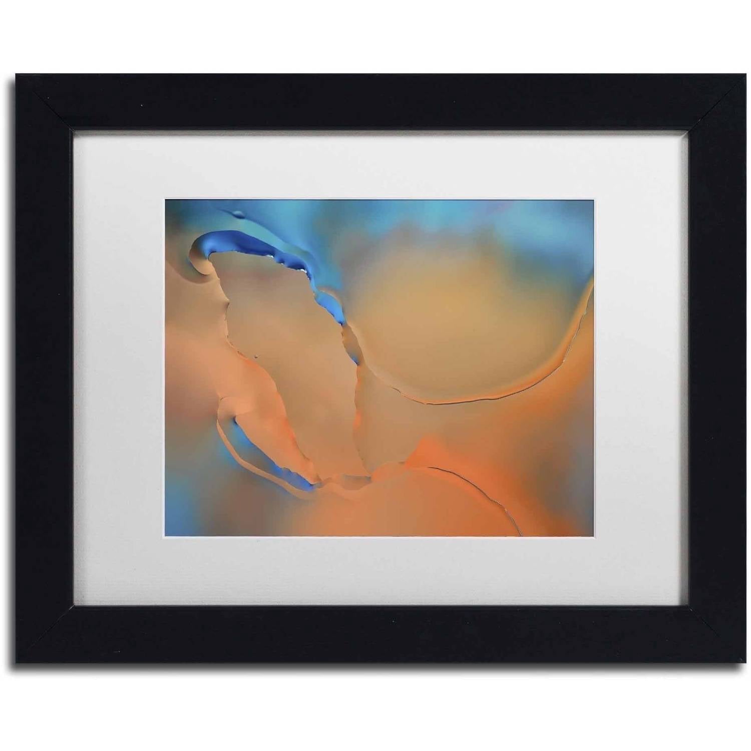 Trademark Fine Art 'Blue and Orange Flow' Canvas Art by Cora Niele, White Matte, Black Frame