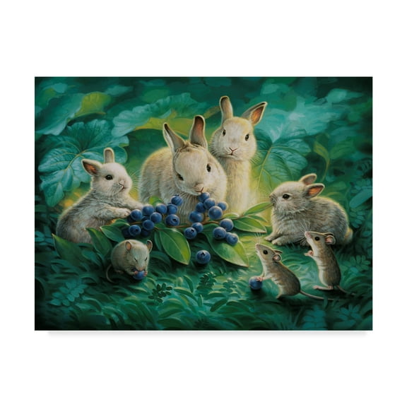 Trademark Fine Art 'Blueberry Lunch' Canvas Art by Kirk Reinert