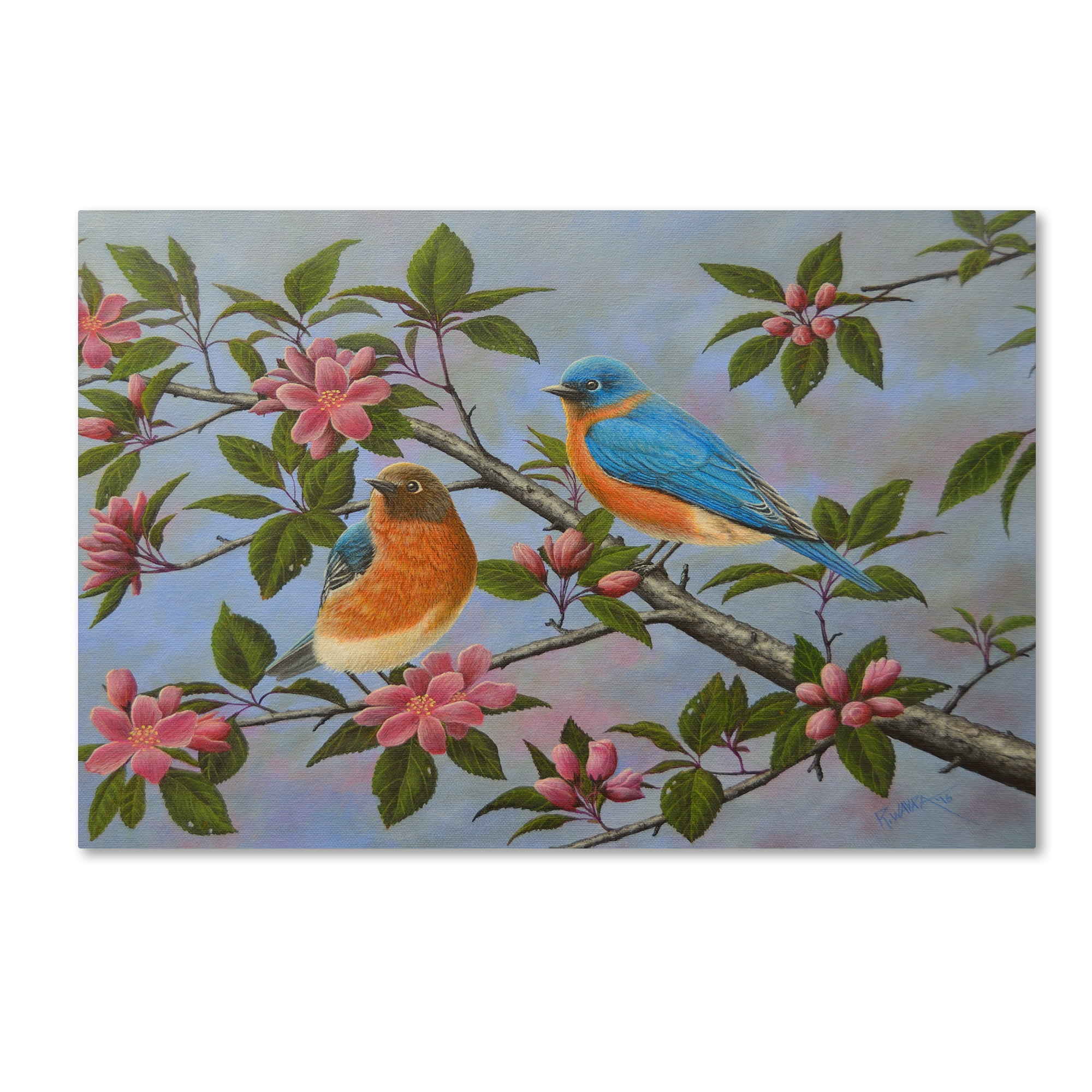 Trademark Fine Art 'Bluebirds' Canvas Art by Robert Wavra