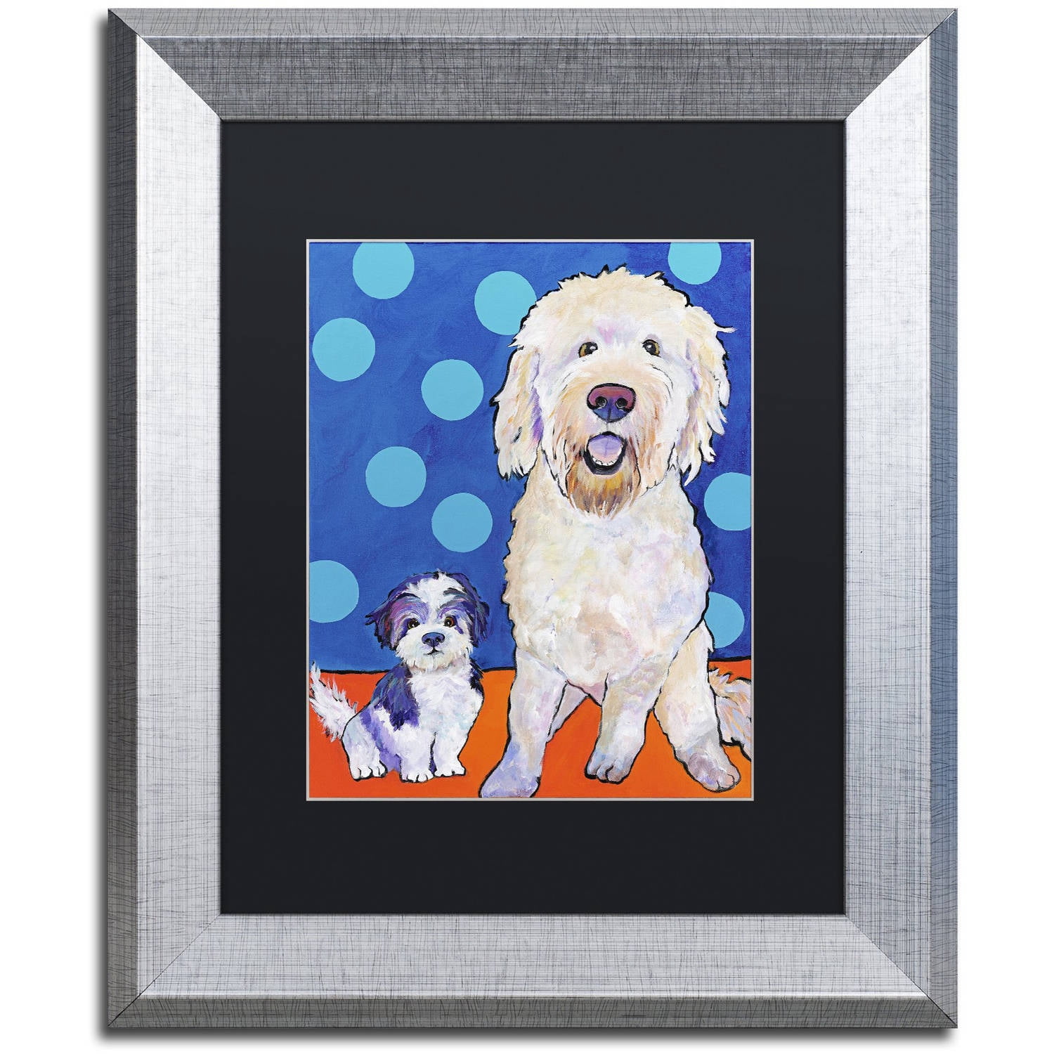 Trademark Fine Art "Blues Brothers" Canvas Art by Pat Saunders-White, Black Matte, Silver Frame