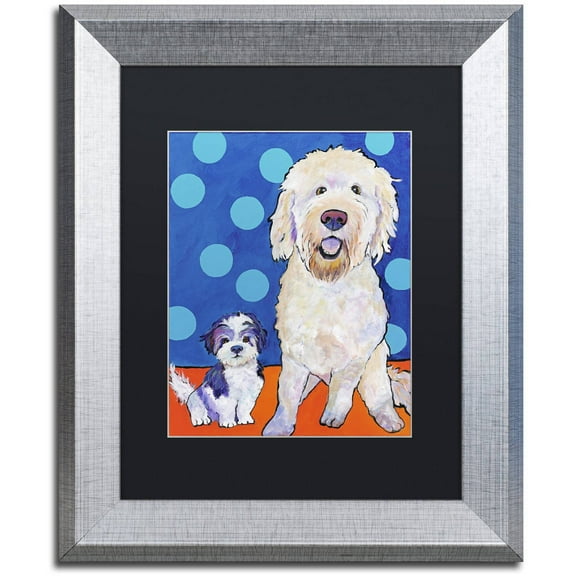 Trademark Fine Art "Blues Brothers" Canvas Art by Pat Saunders-White, Black Matte, Silver Frame