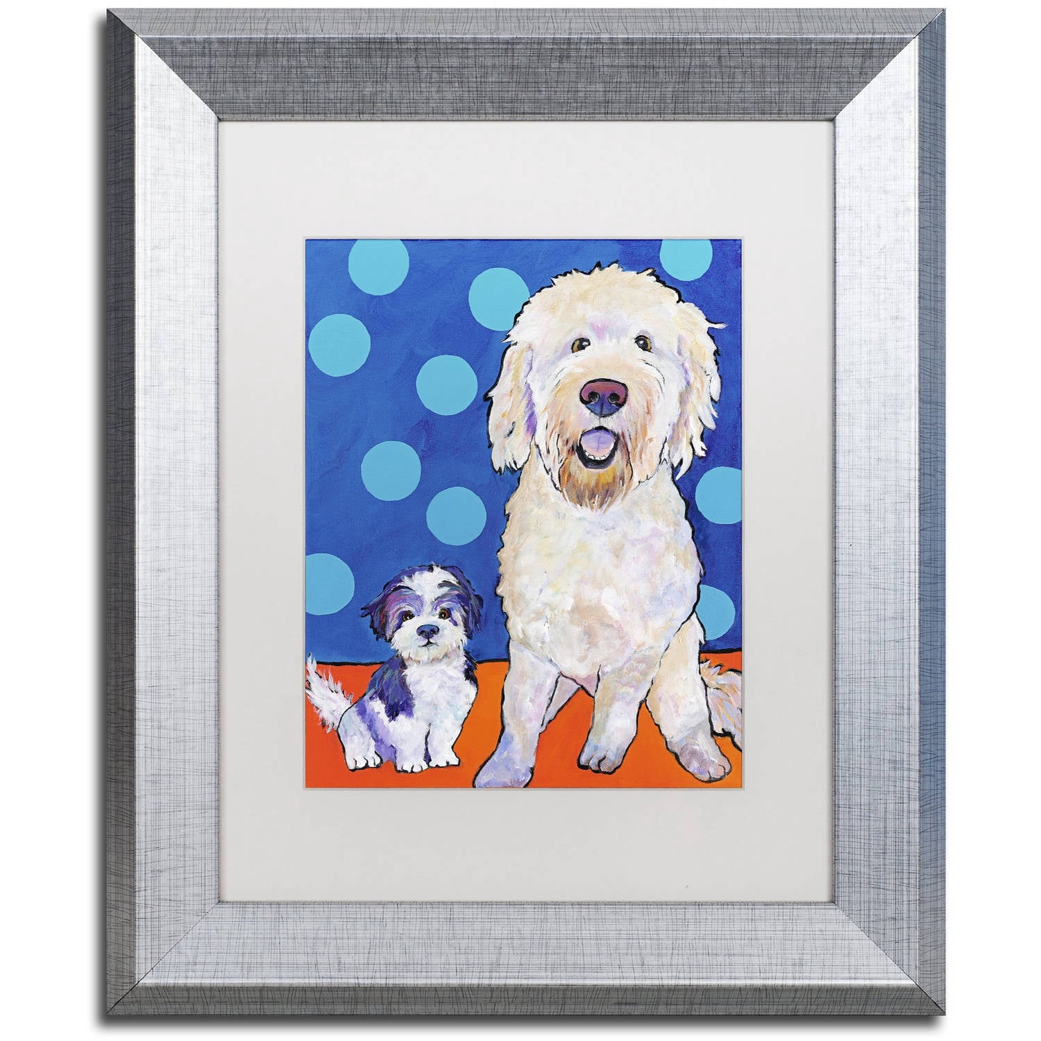 Trademark Fine Art "Blues Brothers" Canvas Art by Pat Saunders-White, White Matte, Silver Frame