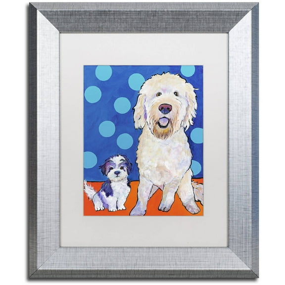 Trademark Fine Art "Blues Brothers" Canvas Art by Pat Saunders-White, White Matte, Silver Frame