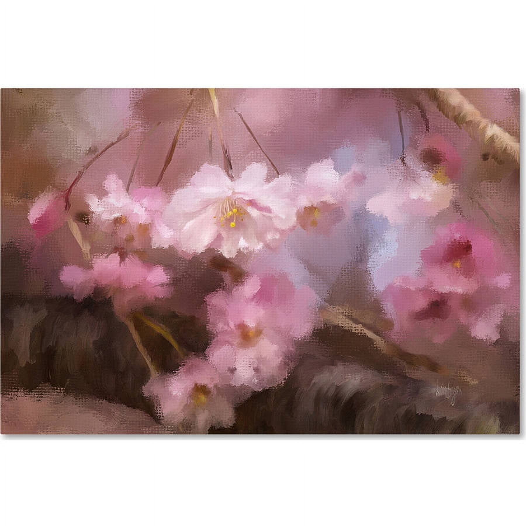 Trademark Fine Art "Blushing Cherry Blossoms" Canvas Art by Lois Bryan