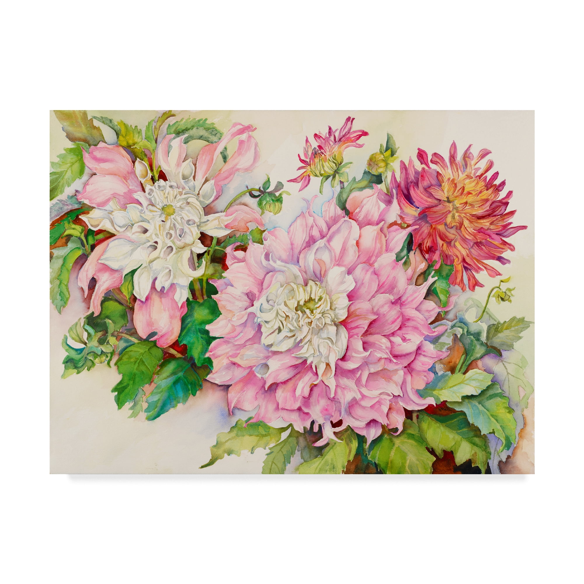 Trademark Fine Art 'Blushing Dahlias' Canvas Art by Joanne Porter