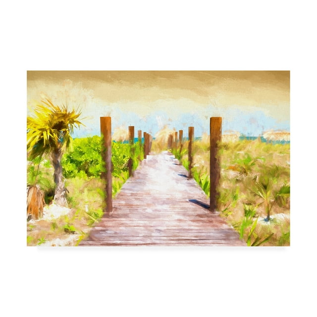 Trademark Fine Art 'Boardwalk on the Beach at Sunset' Canvas Art by Philippe Hugonnard