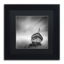 Trademark Fine Art "Boat I" Canvas Art by Moises Levy Black Matte, Black Frame