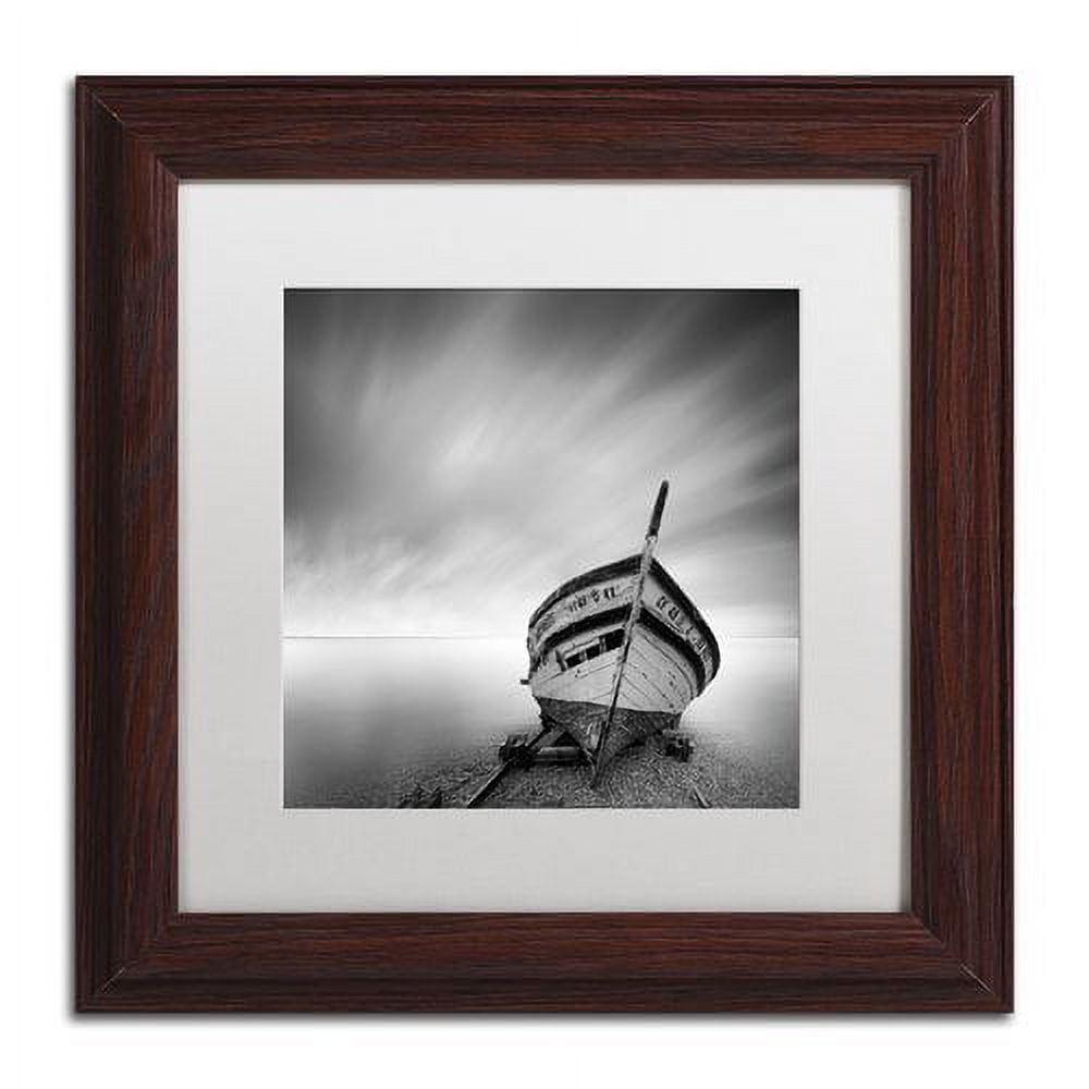 Trademark Fine Art "Boat I" Canvas Art by Moises Levy White Matte, Wood Frame