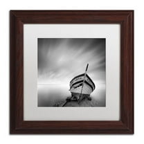 Trademark Fine Art "Boat I" Canvas Art by Moises Levy White Matte, Wood Frame