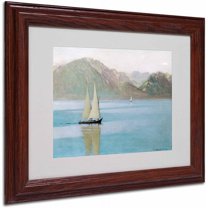 Trademark Fine Art "Boat On Lake Geneva 1892" Canvas Art by Felix Vallotton, Wood Frame