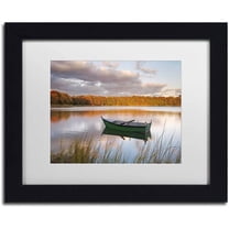 Trademark Fine Art 'Boat on Salt Pond' Canvas Art by Michael Blanchette Photography, White Matte, Black Frame