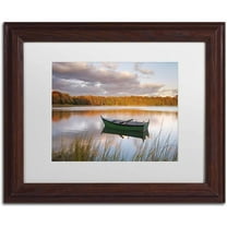 Trademark Fine Art 'Boat on Salt Pond' Canvas Art by Michael Blanchette Photography, White Matte, Wood Frame