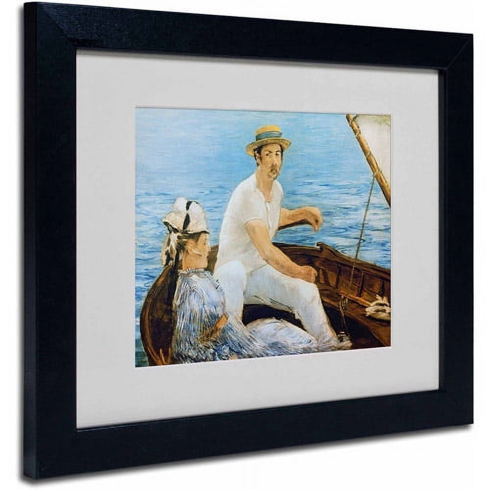 Trademark Fine Art "Boating 1874" Canvas Art by Edouard Manet, Black Frame