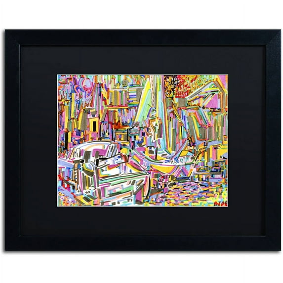 Trademark Fine Art "Boats" Canvas Art by Josh Byer, Black Matte, Black Frame