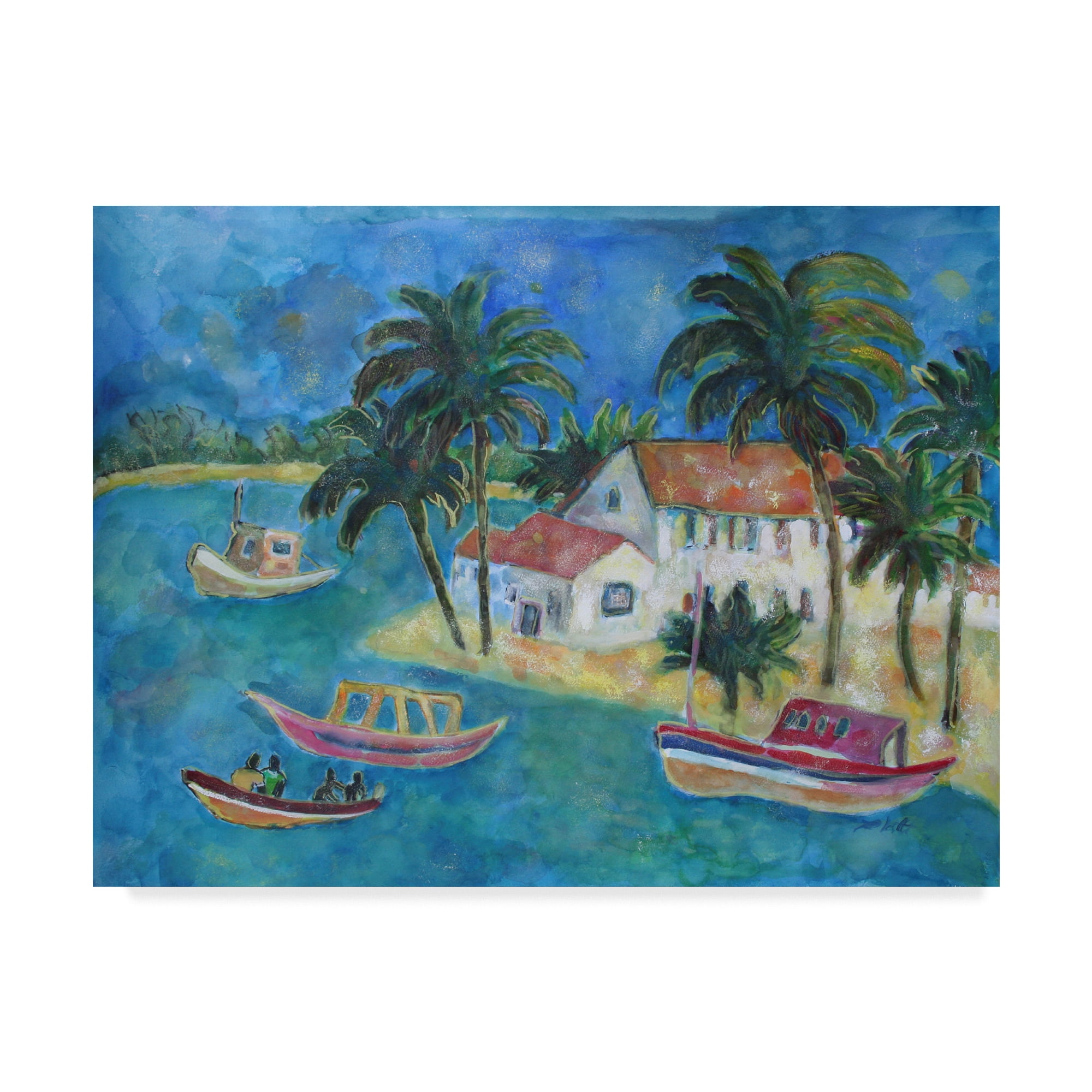 Trademark Fine Art 'Boats Praia Du Forte' Canvas Art by Lorraine Platt