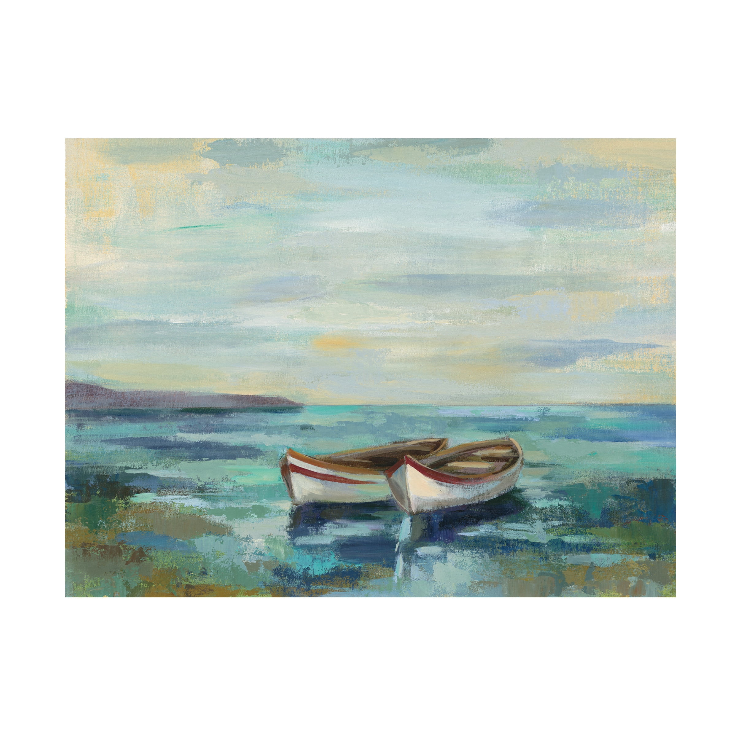 Trademark Fine Art 'Boats at the Beach' Canvas Art by Silvia Vassileva