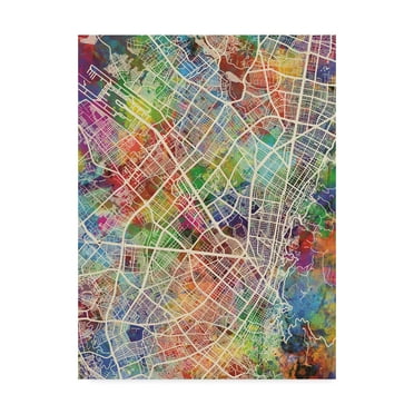 Trademark Fine Art 'Bogota Colombia City Map' Canvas Art by Michael Tompsett