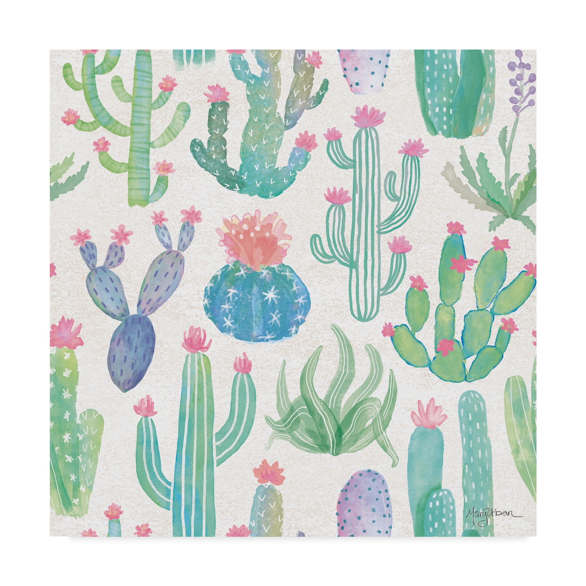 Trademark Fine Art 'Bohemian Cactus Step 01A' Canvas Art by Mary Urban