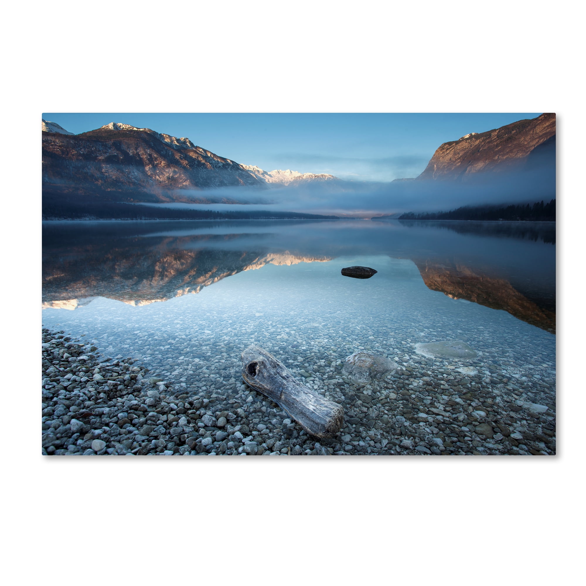 Tranquil Blue and Gray Landscape Canvas Art, 15" x 20"