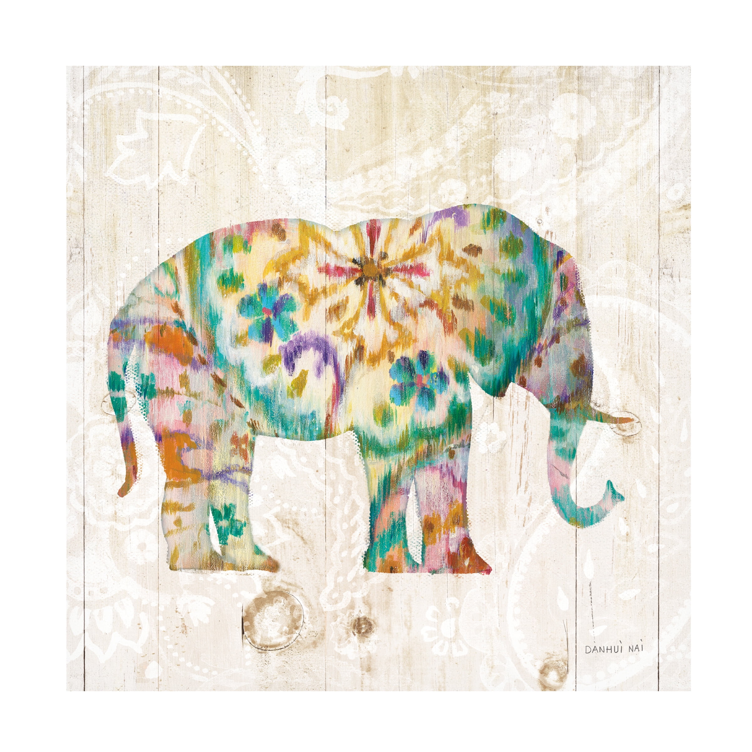 Trademark Fine Art 'Boho Paisley Elephant I' Canvas Art by Danhui Nai