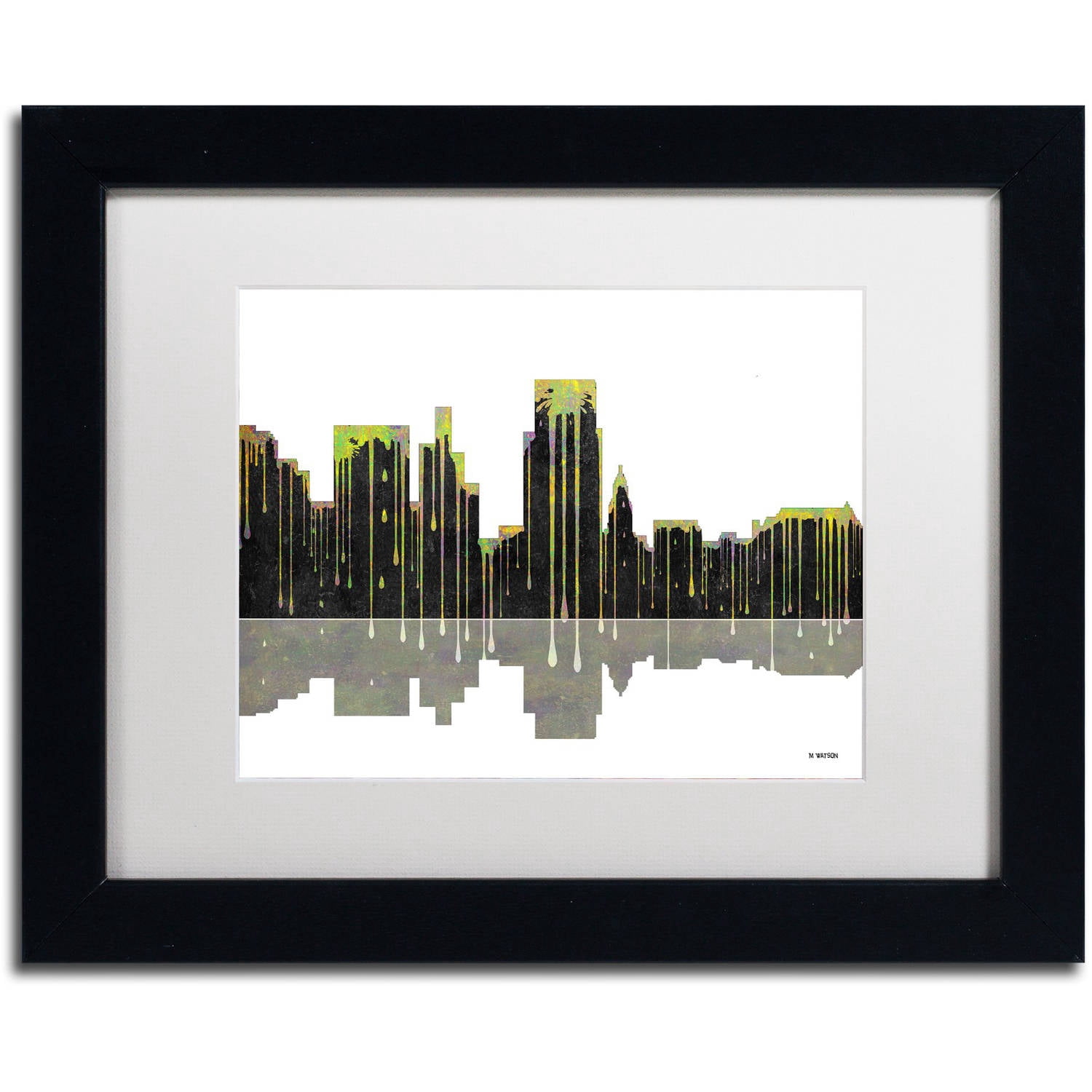 Trademark Fine Art "Boise Idaho Skyline II" Canvas Art by Marlene Watson White Mat, Black Frame