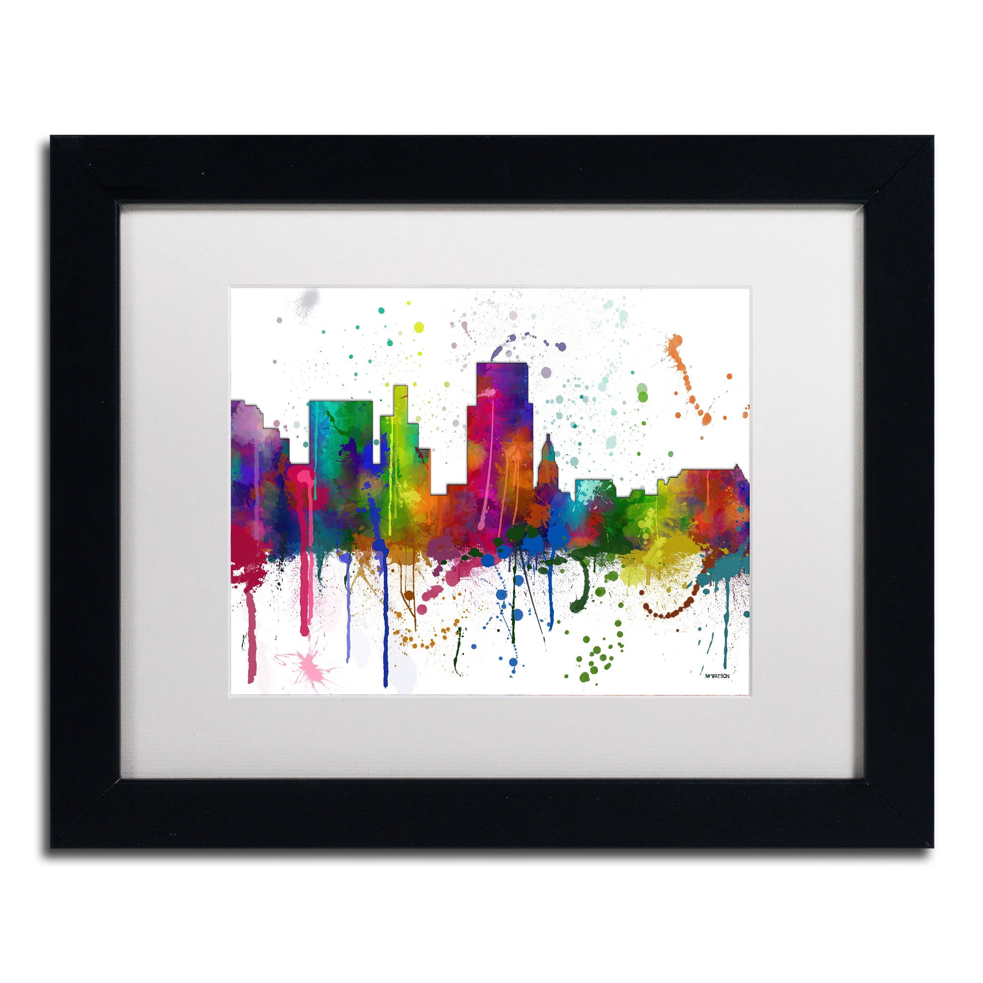 Trademark Fine Art "Boise Idaho Skyline Mclr-1" Canvas Art by Marlene Watson, White Matte, Black Frame