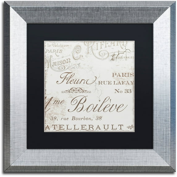 Trademark Fine Art "Bon Mots I" Canvas Art by Color Bakery Black Matte, Silver Frame