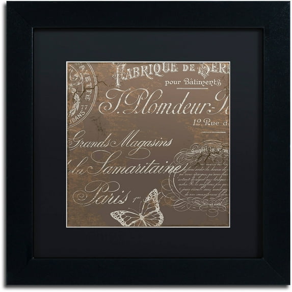 Trademark Fine Art "Bon Mots II" Canvas Art by Color Bakery Black Matte, Black Frame