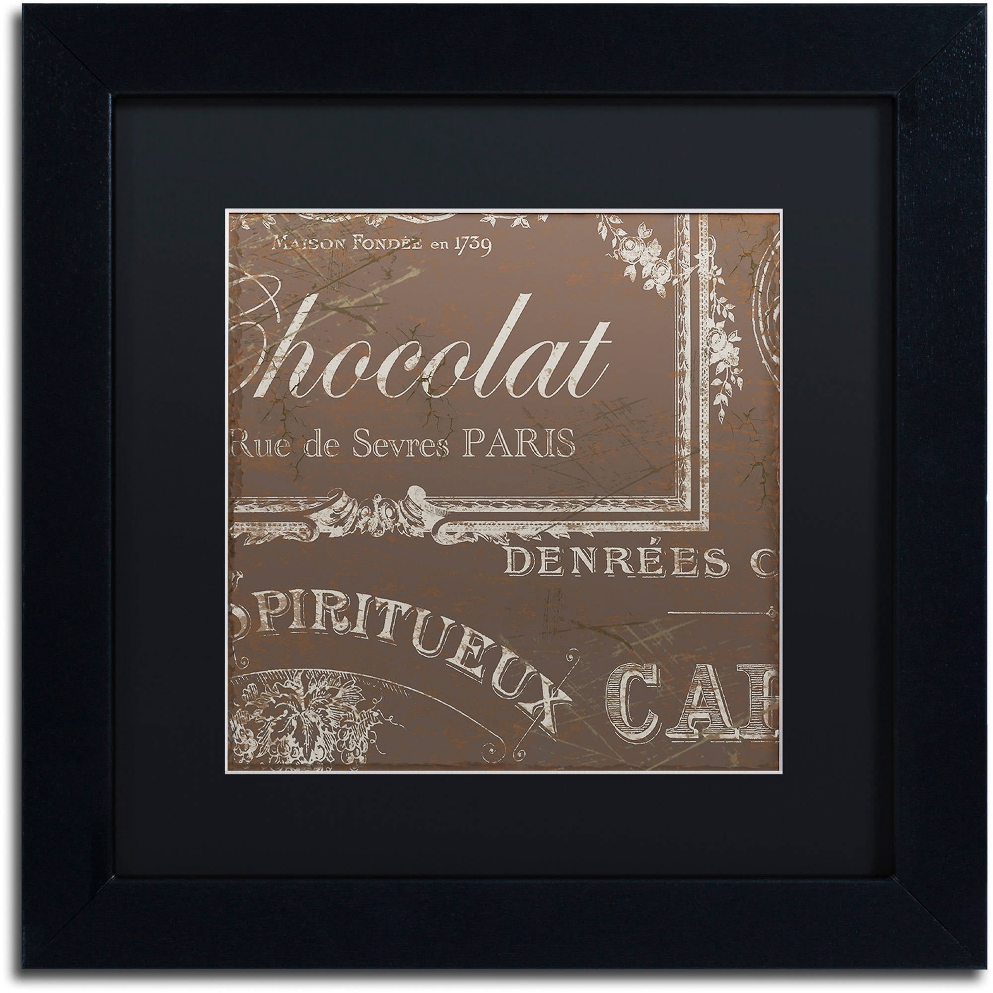 Trademark Fine Art "Bon Mots III" Canvas Art by Color Bakery Black Matte, Black Frame